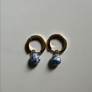 Ana Luisa Lainey Marble Marble Blue Gold Drop Earrings